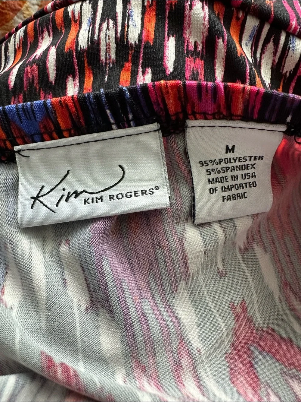 Kim Rogers Chevron Aztec Knit Midi Skirt Size M Multicolor Asymmetrical